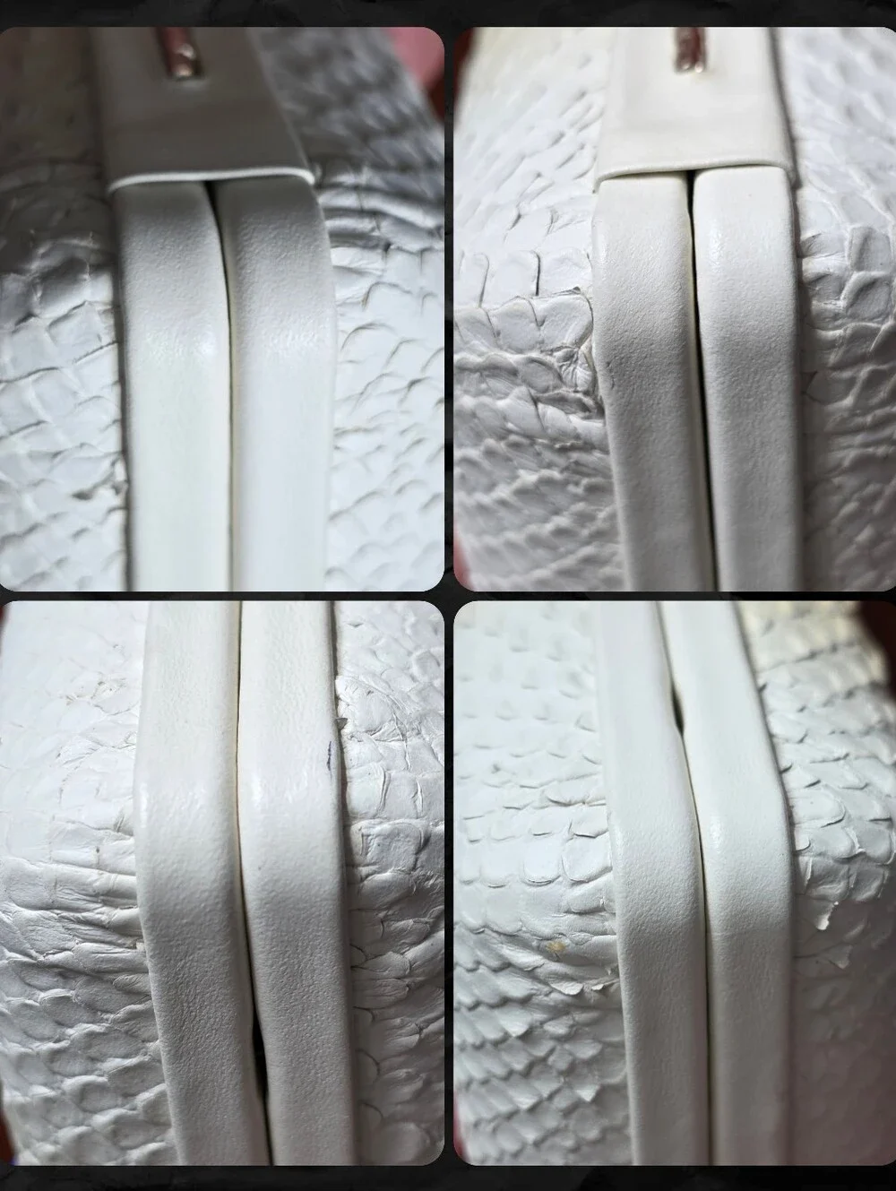 Coach Madison Pinnacle 51550 Ivory Python Embossed Leather Minaudiere Clutch